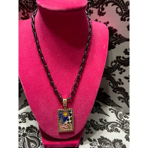 By Alexa Rae (BAR) Graffiti block sun gold and black necklace - Picture 2 of 4